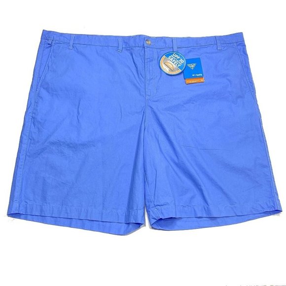 Columbia PFG Bonehead II Shorts 54 Blue Flat Front Fish Golf Mens UPF 30‎ - Picture 1 of 7